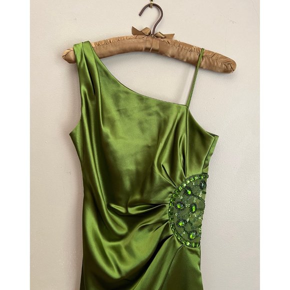 Y2k / Teeze Me / Satin / Rhinestone / Beaded Dress - Picture 3 of 5